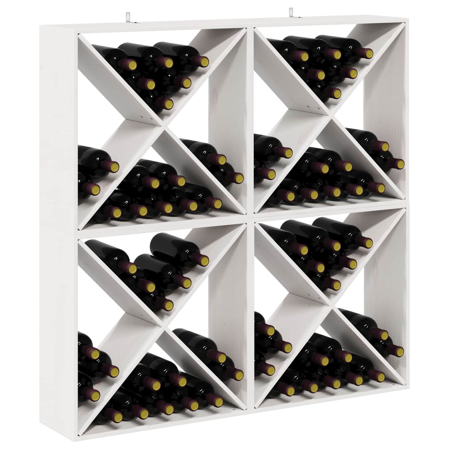 Vinställ 4 pcs Vit 62 x 25 x 62 cm Massiv furu