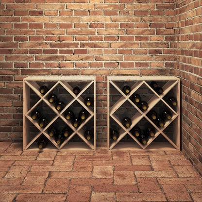 Vinställ 2 pcs Naturfärg 62 x 25 x 62 cm Massiv furu
