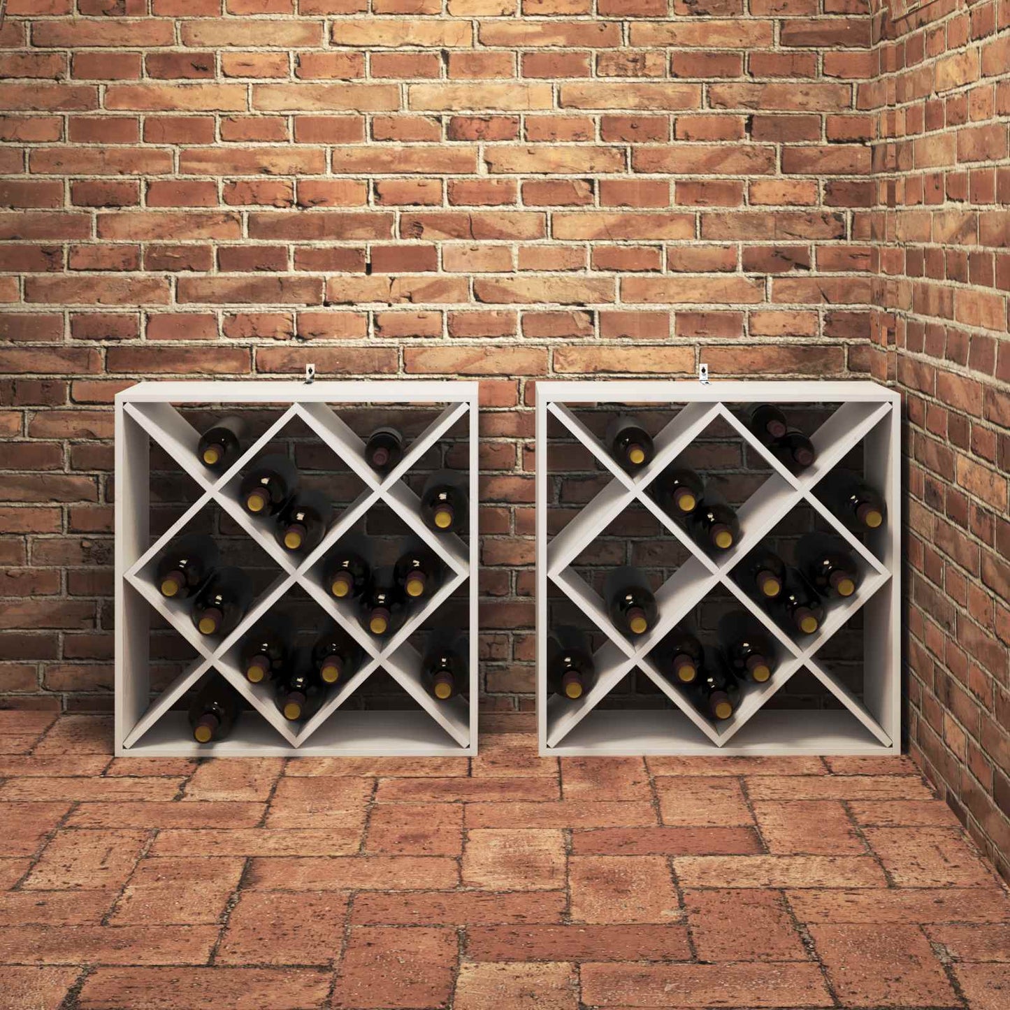 Vinställ 2 pcs Vit 62 x 25 x 62 cm Massiv furu