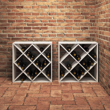 Vinställ 2 pcs Vit 62 x 25 x 62 cm Massiv furu