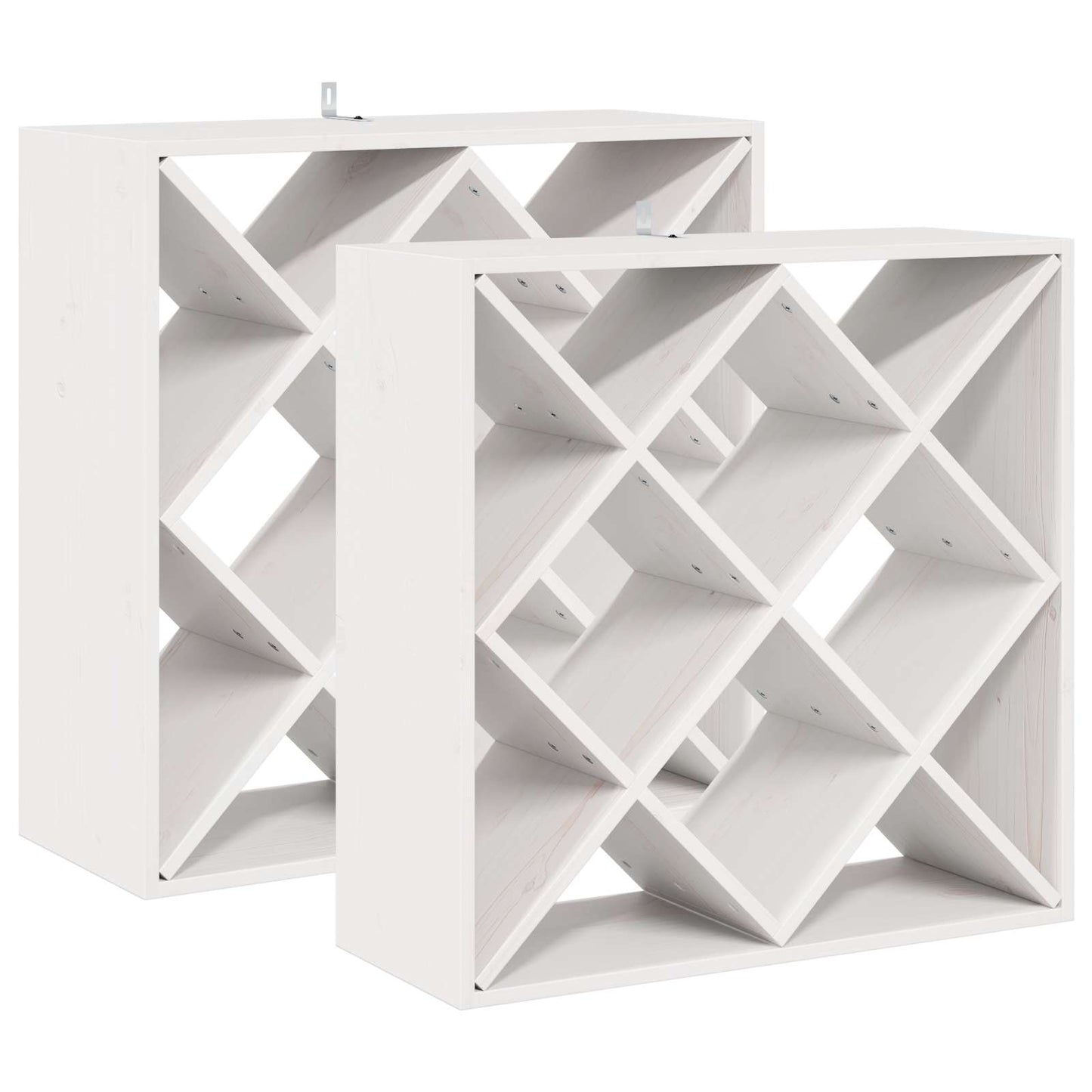 Vinställ 2 pcs Vit 62 x 25 x 62 cm Massiv furu