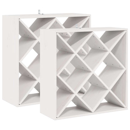 Vinställ 2 pcs Vit 62 x 25 x 62 cm Massiv furu