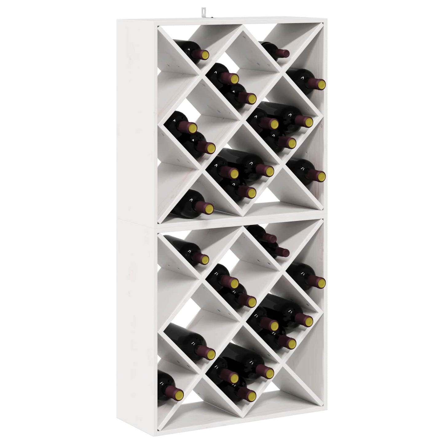 Vinställ 2 pcs Vit 62 x 25 x 62 cm Massiv furu