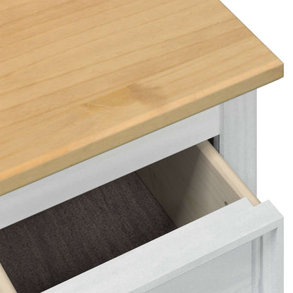 Soffbord Vit med låda med hylla 90 x78 x 45 cm Massiv furu
