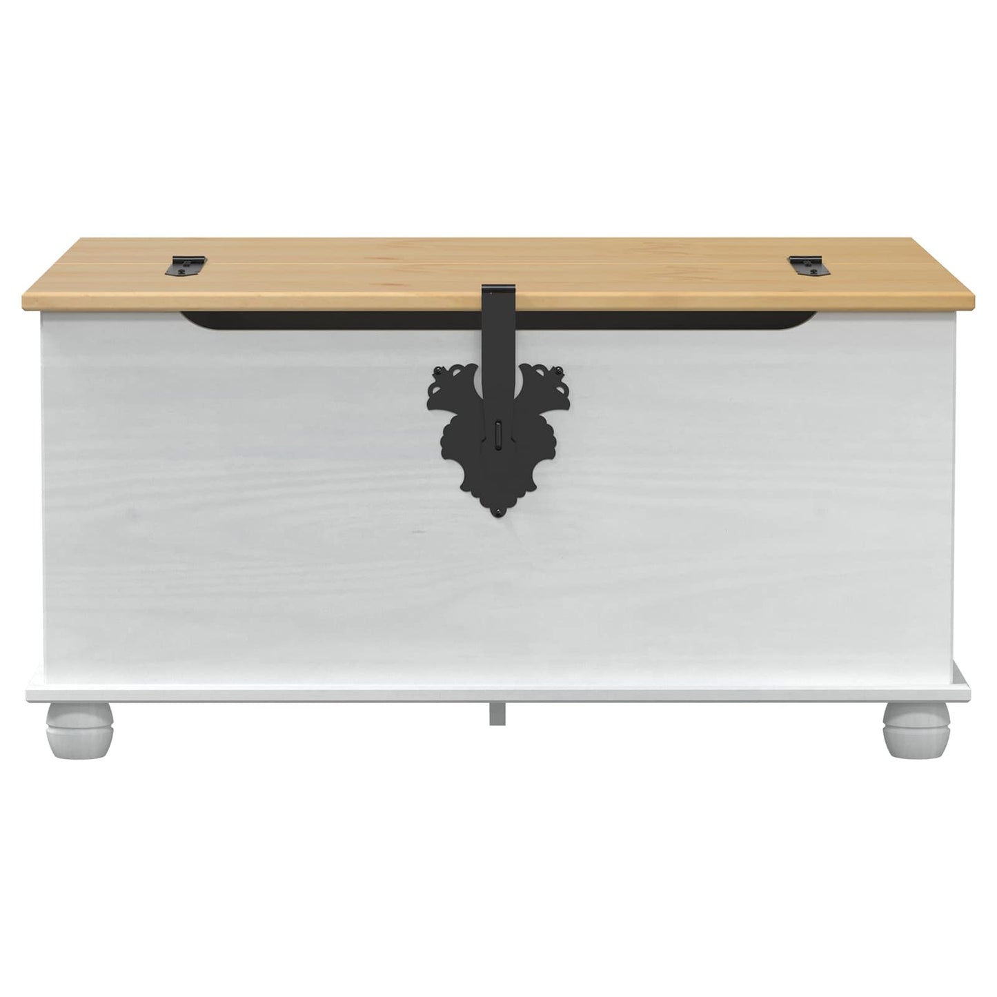 Soffbord Vit med låda med hylla 90 x78 x 45 cm Massiv furu