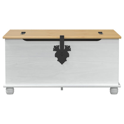 Soffbord Vit med låda med hylla 90 x78 x 45 cm Massiv furu