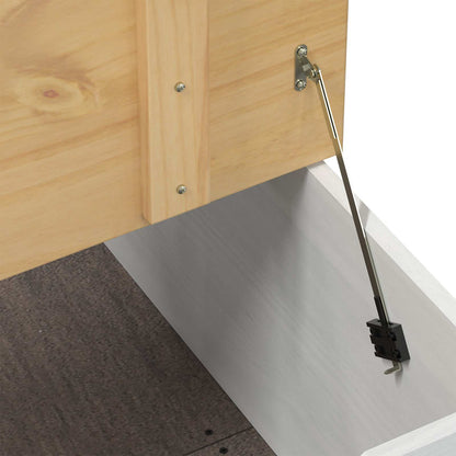 Soffbord Vit med hylla 78 x 78 x 45 cm Massiv furu