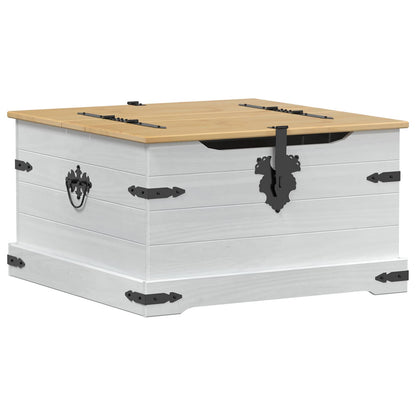 Soffbord Vit med hylla 78 x 78 x 45 cm Massiv furu