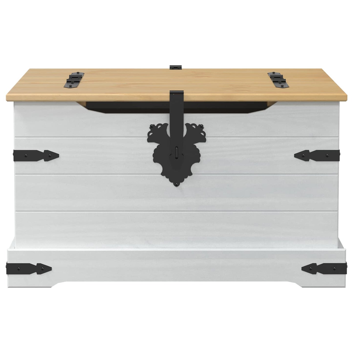 Soffbord Vit med hylla 78 x 78 x 45 cm Massiv furu