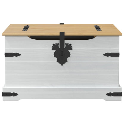 Soffbord Vit med hylla 78 x 78 x 45 cm Massiv furu