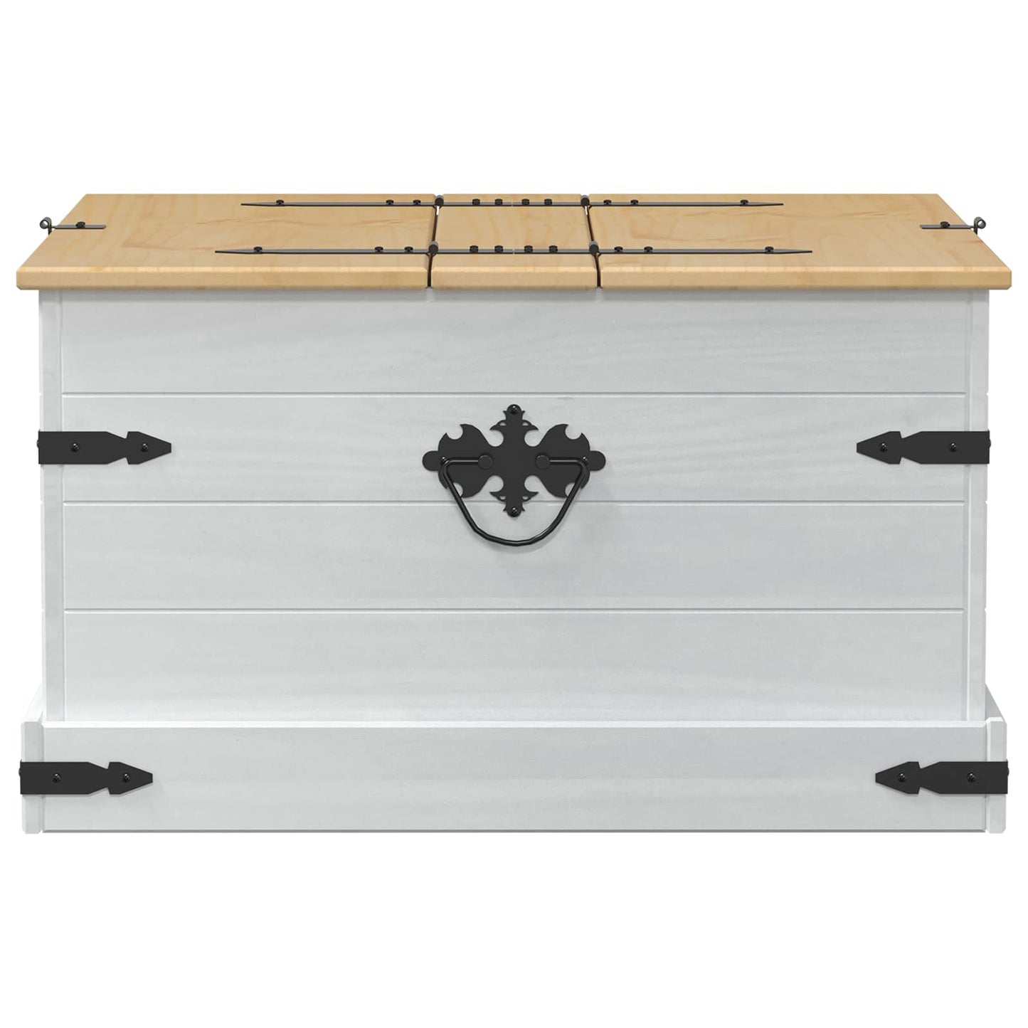 Soffbord Vit med hylla 78 x 78 x 45 cm Massiv furu