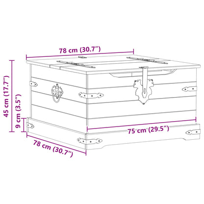 Soffbord Vit med hylla 78 x 78 x 45 cm Massiv furu