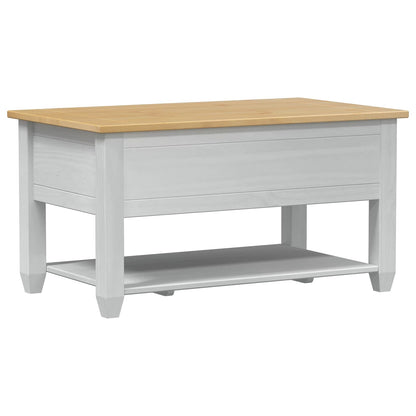 Soffbord Vit med låda 85 x 50 x 45 cm Massiv furu