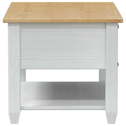 Soffbord Vit med låda 85 x 50 x 45 cm Massiv furu