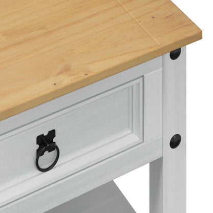 Soffbord Vit med låda 100 x 48 x 45 cm Massiv furu