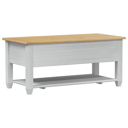 Soffbord Vit med låda 100 x 48 x 45 cm Massiv furu