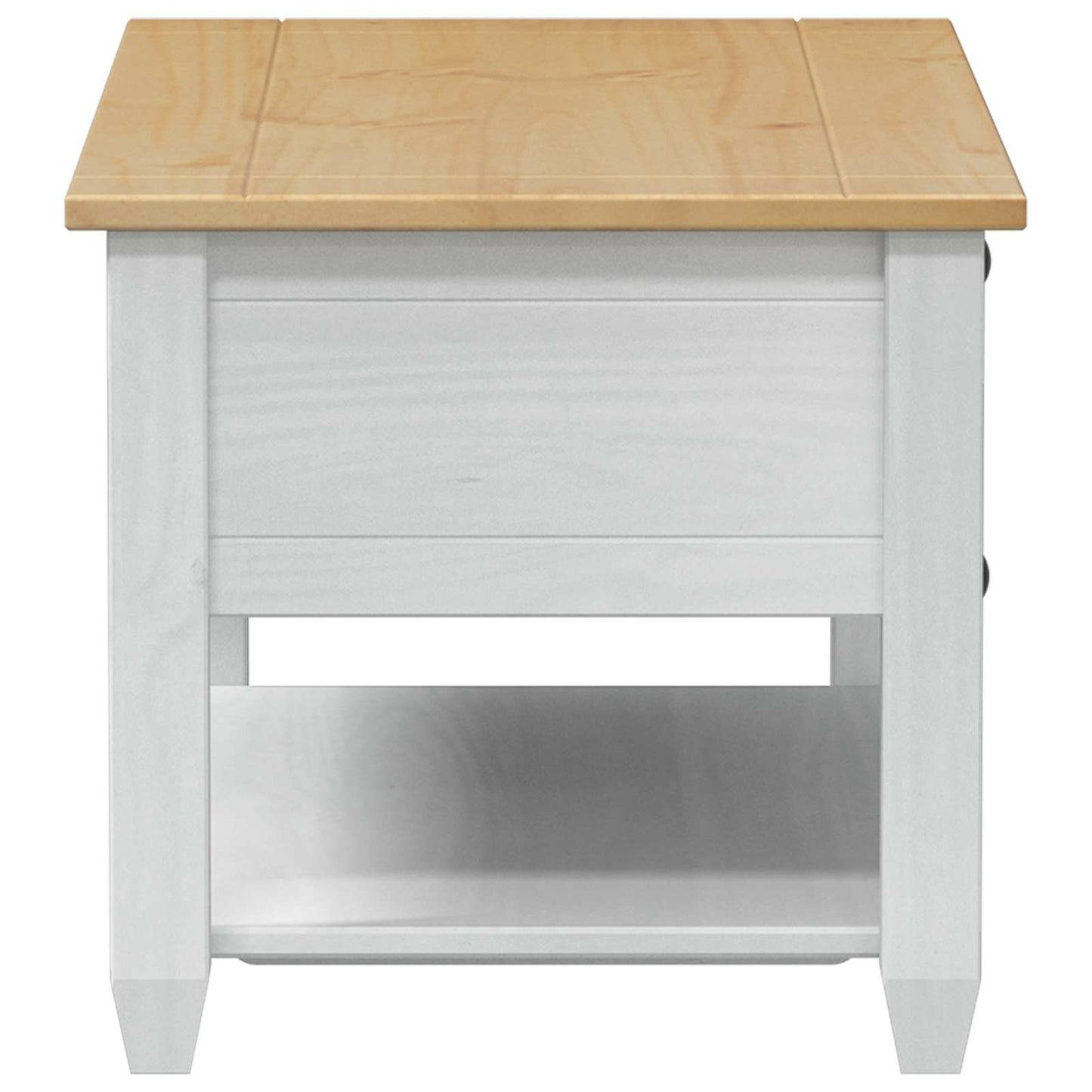 Soffbord Vit med låda 100 x 48 x 45 cm Massiv furu