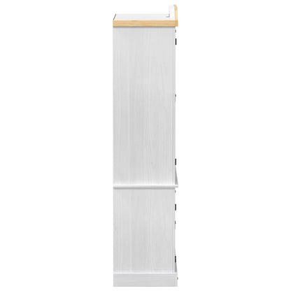 Vitrinskåp Vit 103.5 x 42 x 180 cm Massiv furu