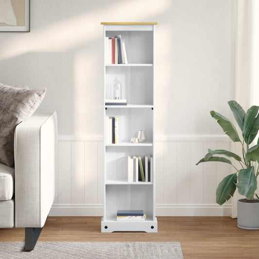 Bokhylla Vit 46 x 20 x 170 cm Massiv furu