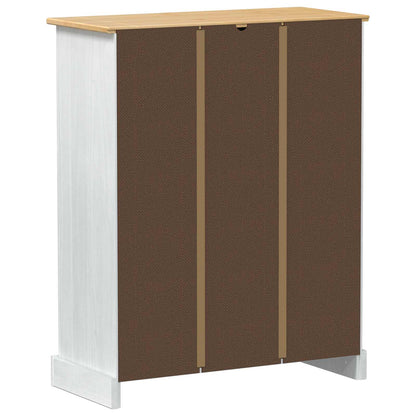 Skoställ Vit Skoskåp med hylla med dörr 86 x 38.5 x 1080 cm Massiv furu
