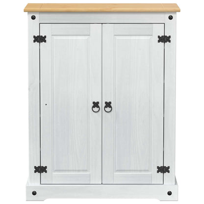 Skoställ Vit Skoskåp med hylla med dörr 86 x 38.5 x 1080 cm Massiv furu