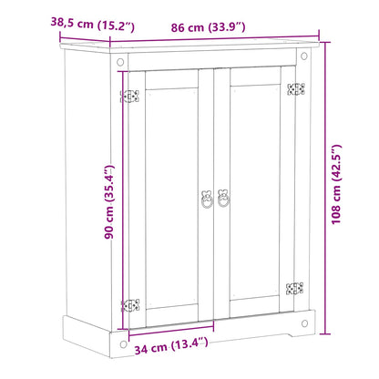 Skoställ Vit Skoskåp med hylla med dörr 86 x 38.5 x 1080 cm Massiv furu