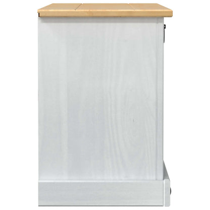 Skoställ Vit Skoskåp med hylla Corona 99 x 32 x 49 cm Massiv furu