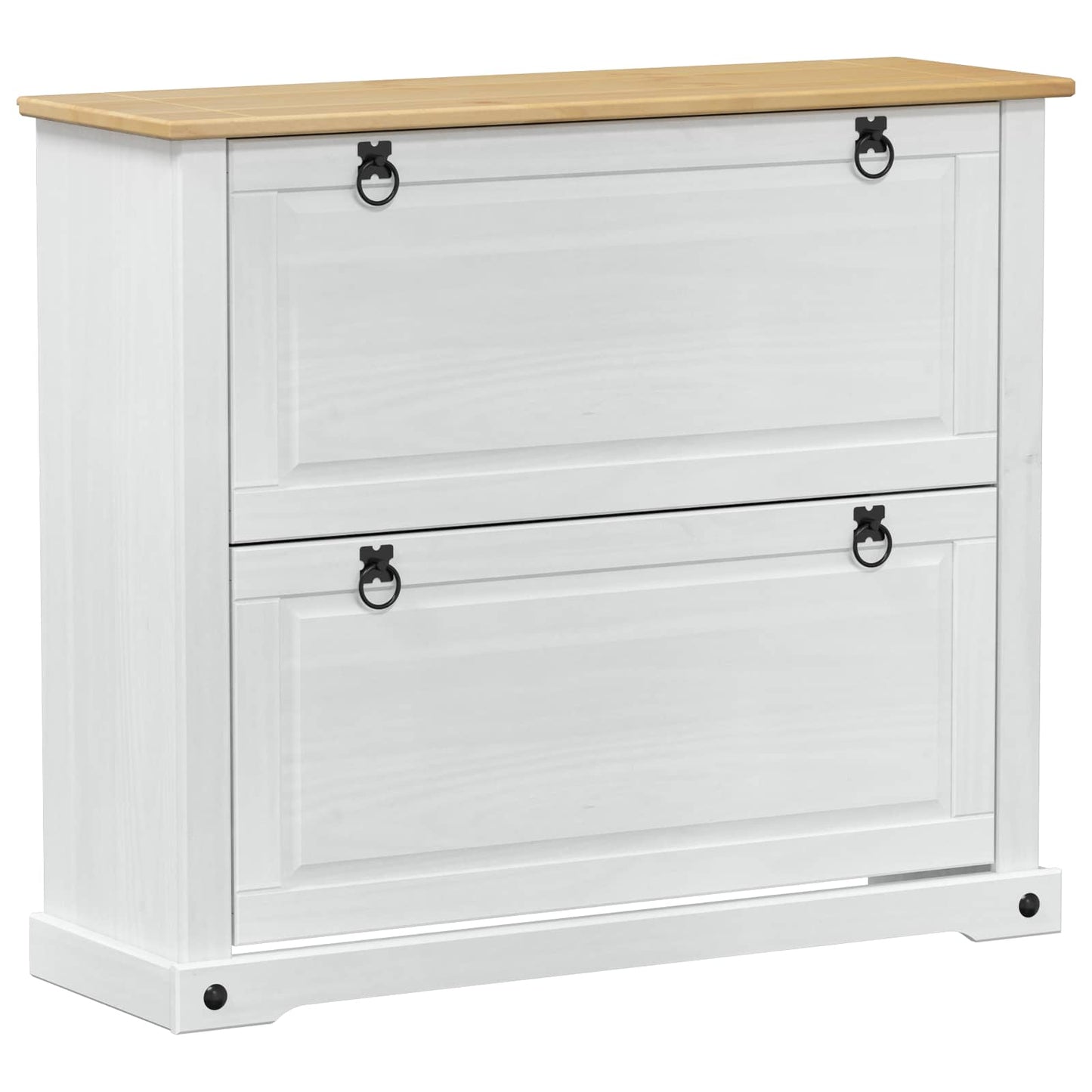 Skoställ Vit Skoskåp med hylla Corona 99 x 32 x 85 cm Massiv furu