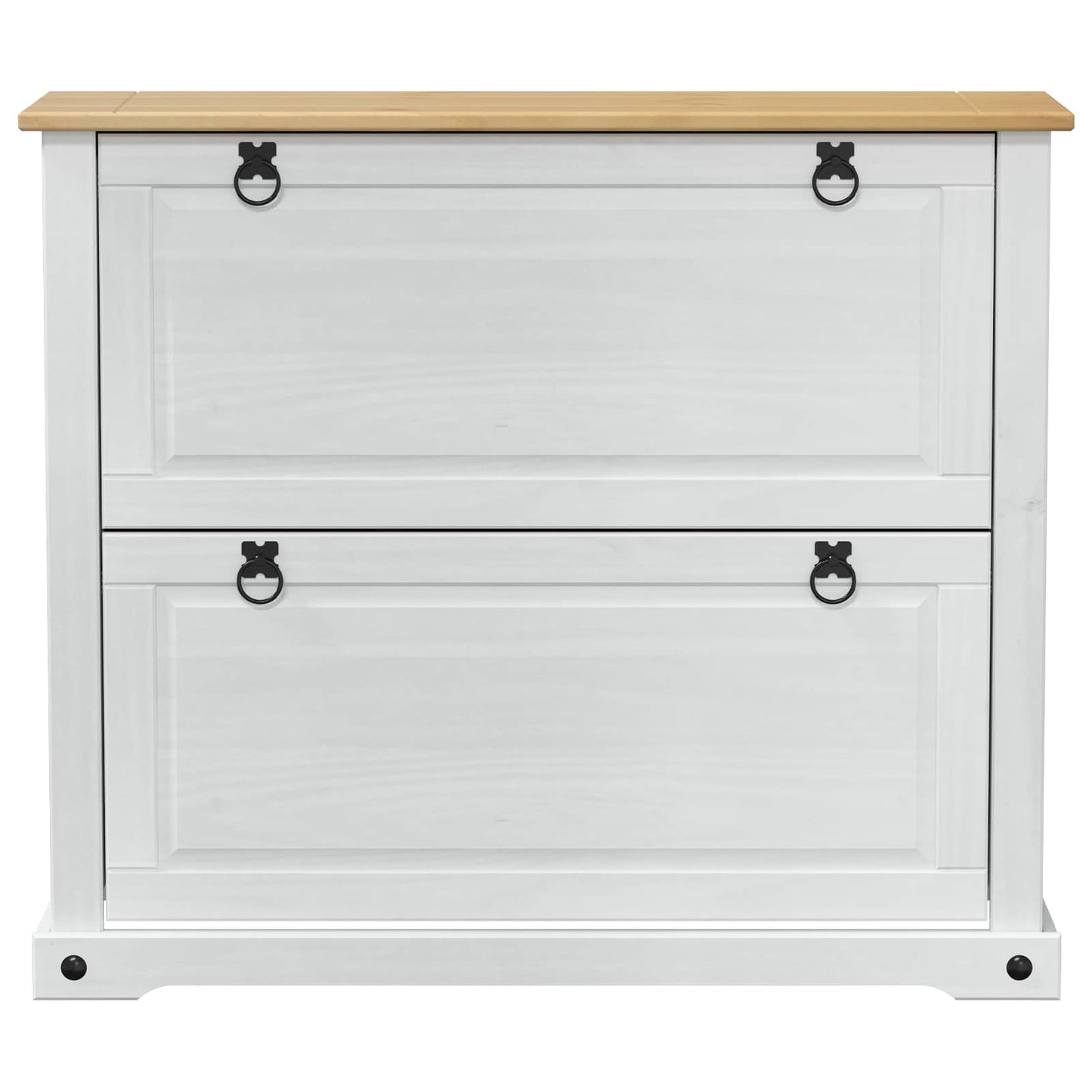 Skoställ Vit Skoskåp med hylla Corona 99 x 32 x 85 cm Massiv furu