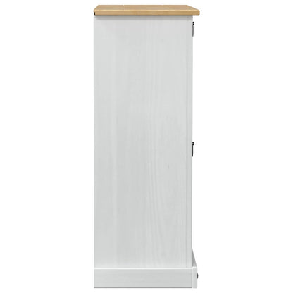 Skoställ Vit Skoskåp med hylla Corona 99 x 32 x 85 cm Massiv furu