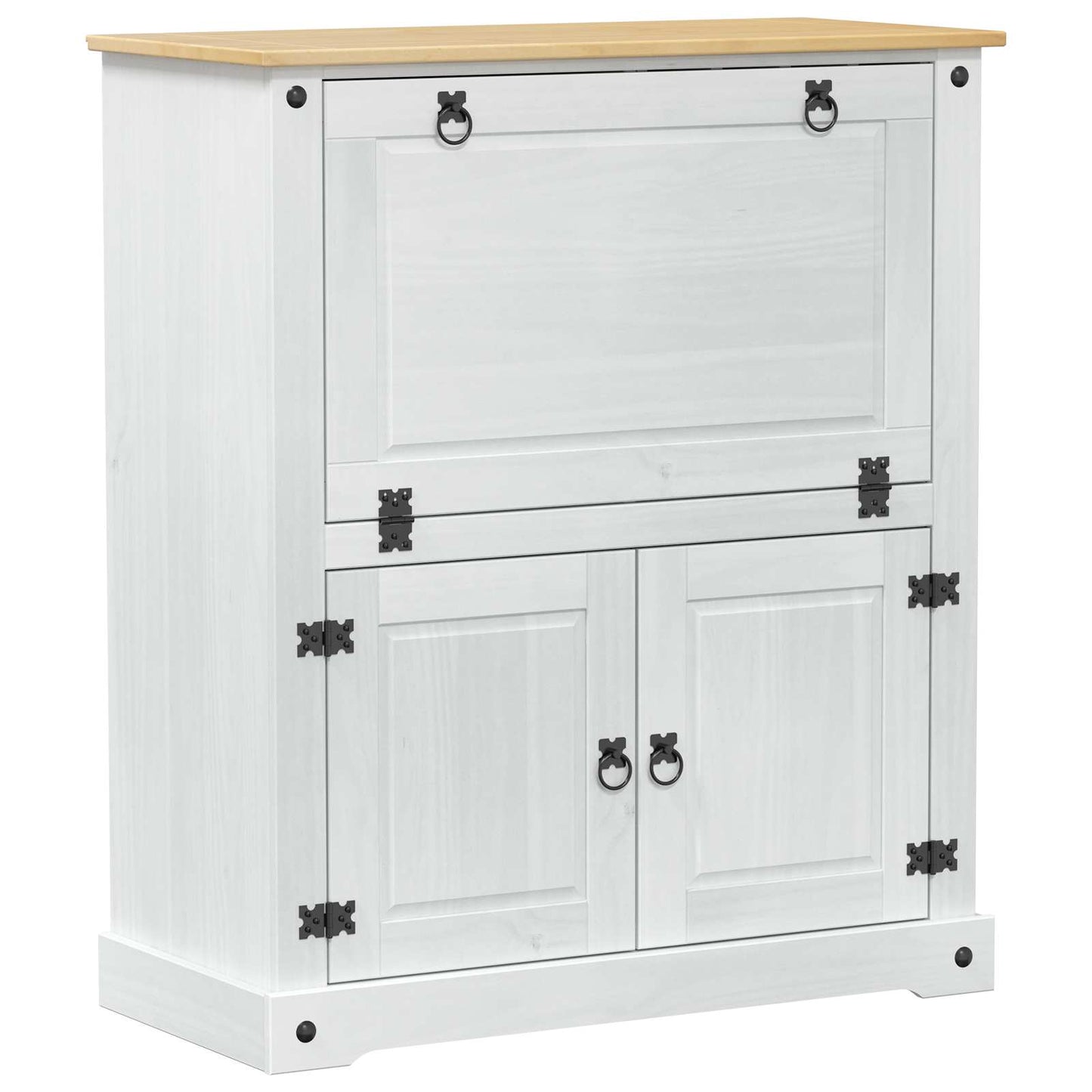 Vinställ Vinskåp Vit 97 x 45 x 114 cm Massiv furu