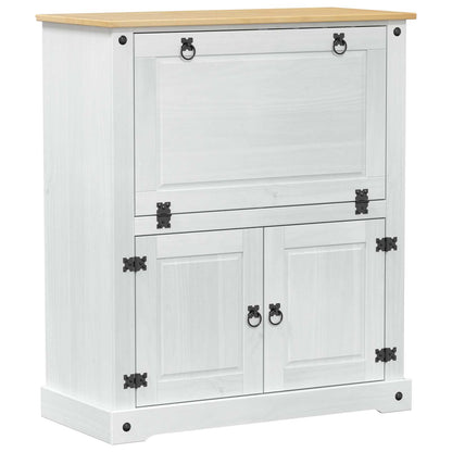 Vinställ Vinskåp Vit 97 x 45 x 114 cm Massiv furu