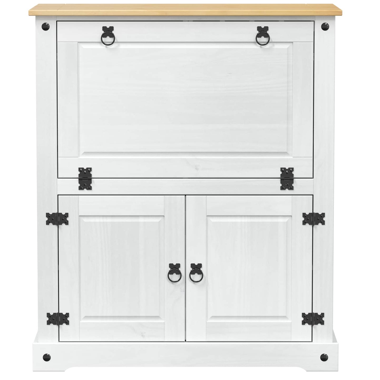 Vinställ Vinskåp Vit 97 x 45 x 114 cm Massiv furu