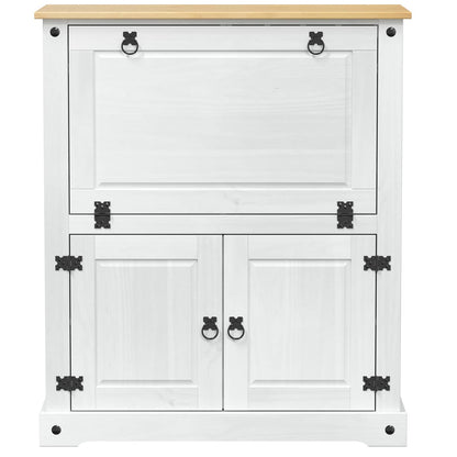 Vinställ Vinskåp Vit 97 x 45 x 114 cm Massiv furu