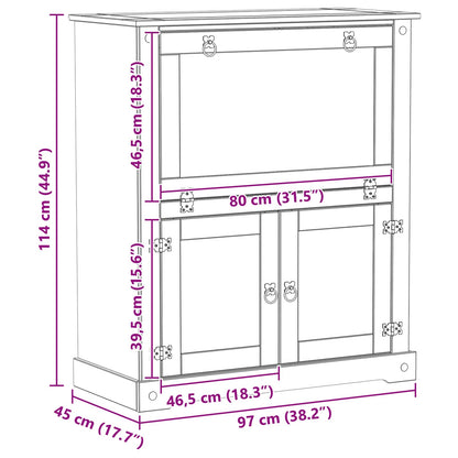 Vinställ Vinskåp Vit 97 x 45 x 114 cm Massiv furu