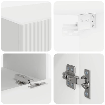 TV väggskåp set Väggmonterad 4 pcs Vit Konstruerat trä