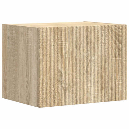 TV väggskåp set Väggmonterad 4 pcs Sonoma-ek Konstruerat trä
