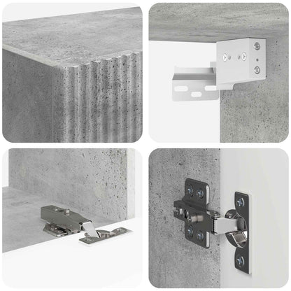 TV väggskåp set Väggmonterad 4 pcs Betonggrå Konstruerat trä