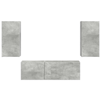 TV väggskåp set Väggmonterad 4 pcs Betonggrå Konstruerat trä