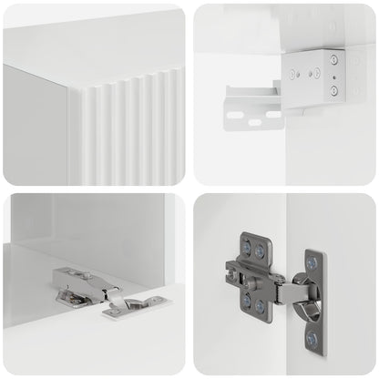 TV väggskåp set 4 pcs Högblanka vita Konstruerat trä