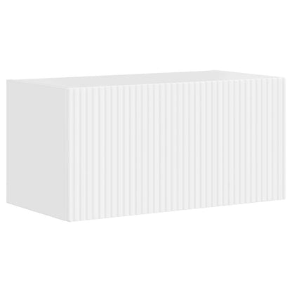 TV väggskåp set 4 pcs Högblanka vita Konstruerat trä