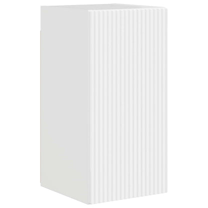 TV väggskåp set 4 pcs Högblanka vita Konstruerat trä