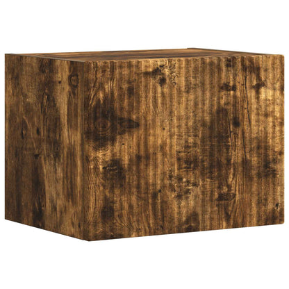 TV väggskåp set Väggmonterad 4 pcs Rökt ek Konstruerat trä