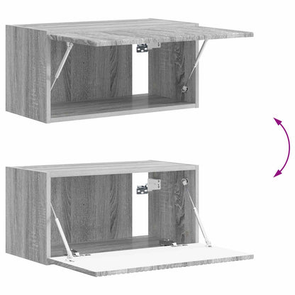 TV väggskåp set Väggmonterad 4 pcs Grå Sonoma Konstruerat trä