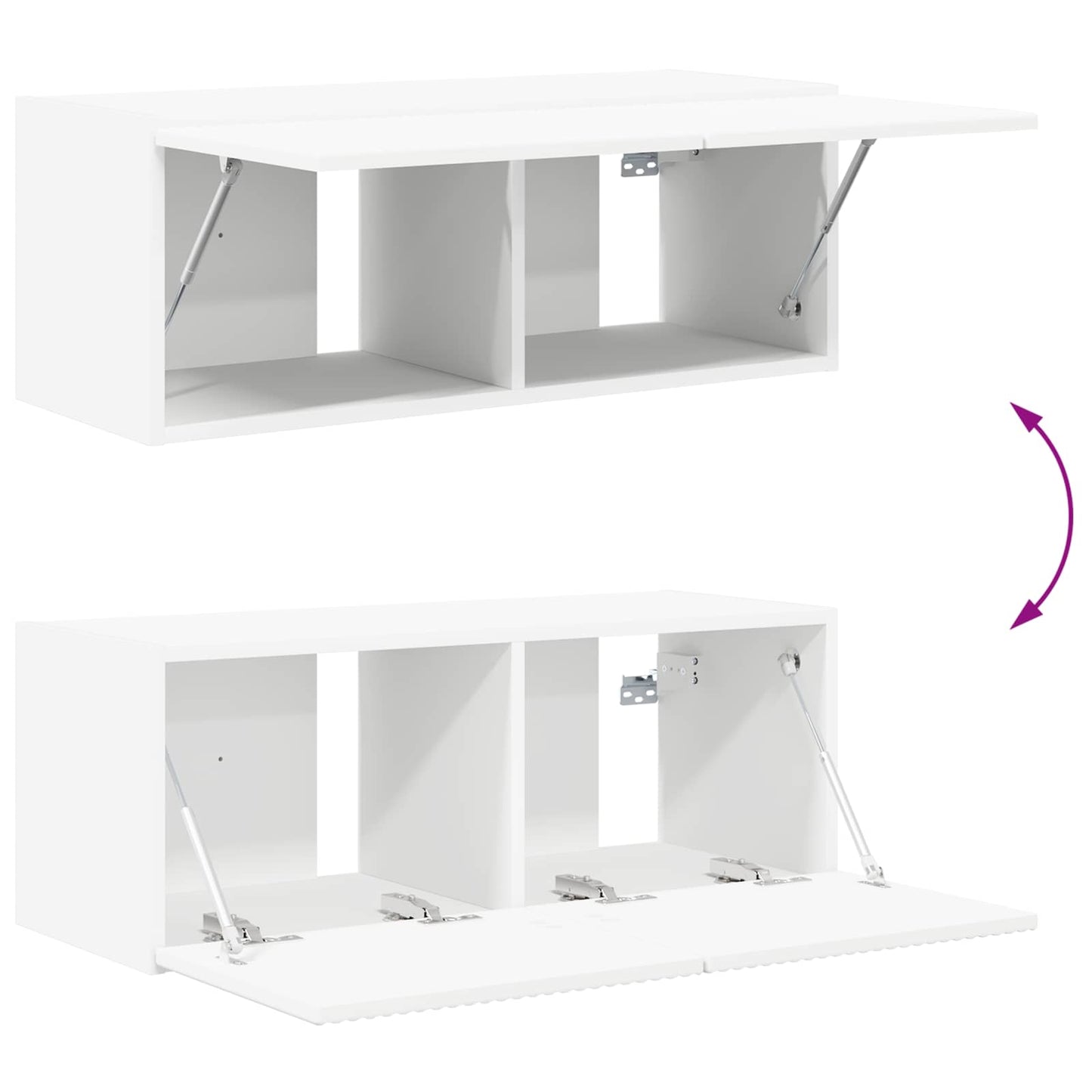 TV väggskåp set Väggmonterad 4 pcs Vit Konstruerat trä