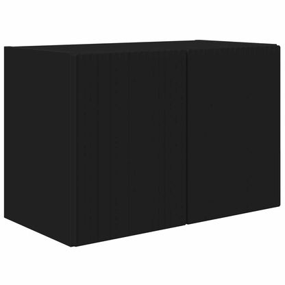 TV väggskåp set Väggmonterad 4 pcs Svart Konstruerat trä