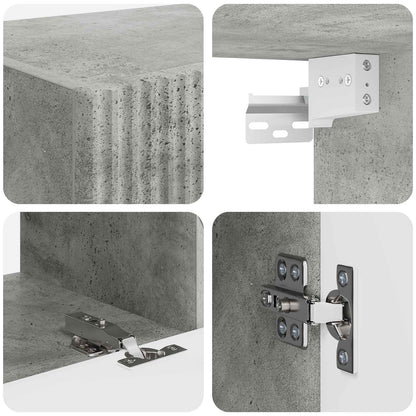 TV väggskåp set Väggmonterad 4 pcs Betonggrå Konstruerat trä