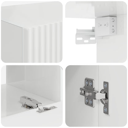TV väggskåp set 4 pcs Högblanka vita Konstruerat trä