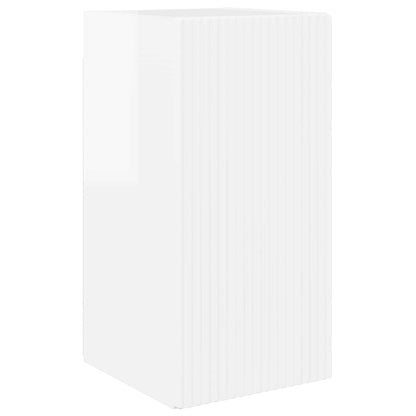 TV väggskåp set 4 pcs Högblanka vita Konstruerat trä