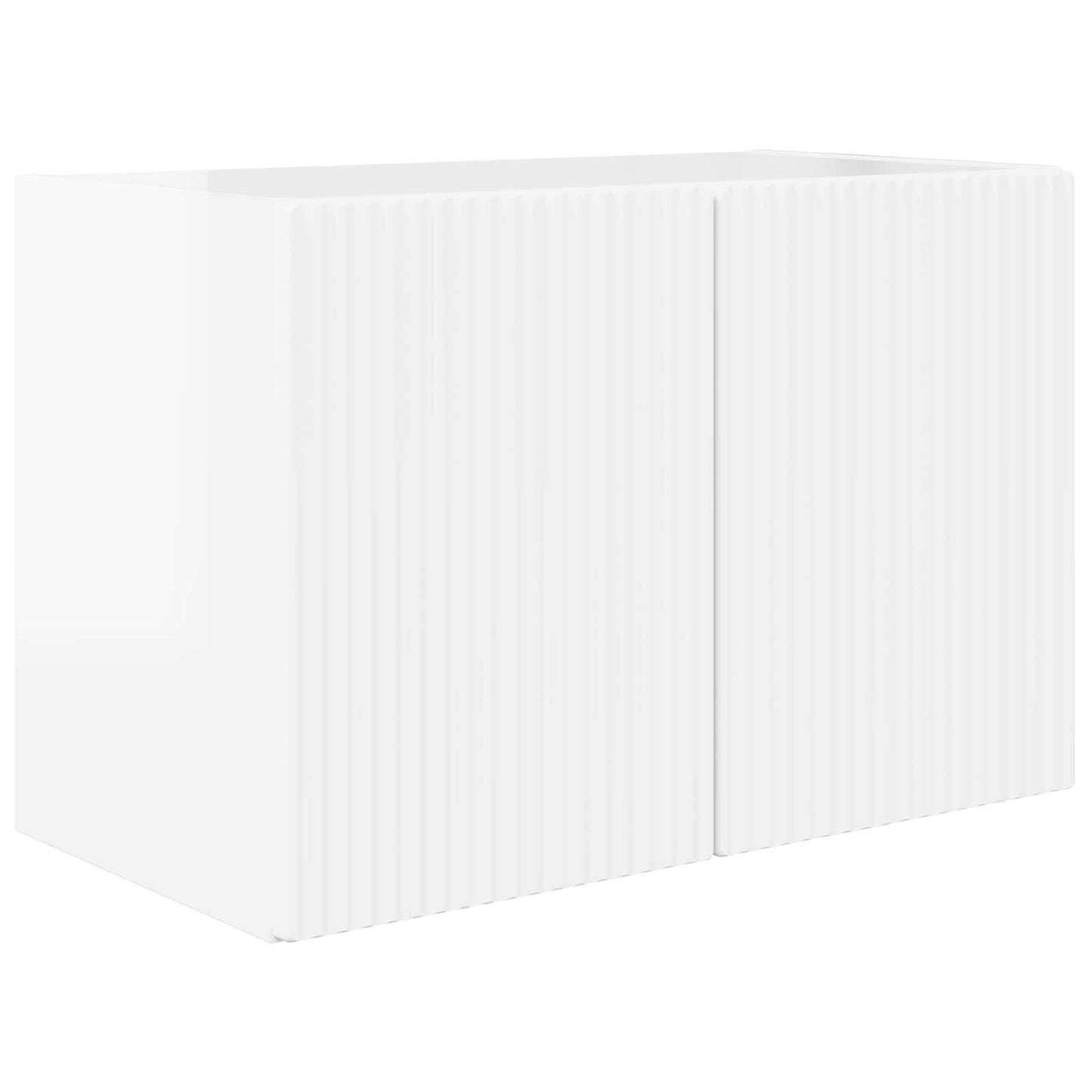 TV väggskåp set 4 pcs Högblanka vita Konstruerat trä